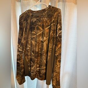 Realtree Long Sleeve Camouflage Hunting Tee - Brown/Olive